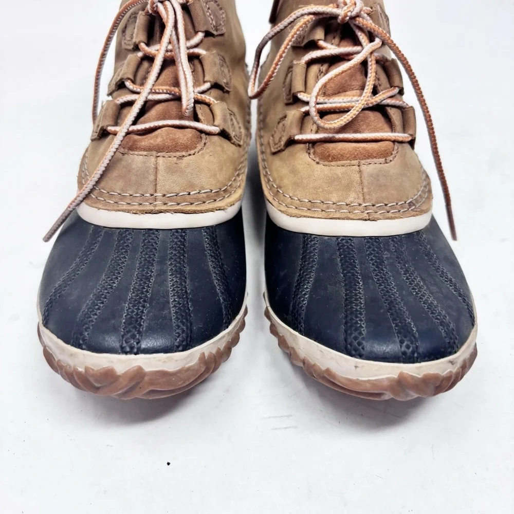 Sorel Out N‎ About Plus Duck Boots Womens 5 Elk Brown Black Waterproof
